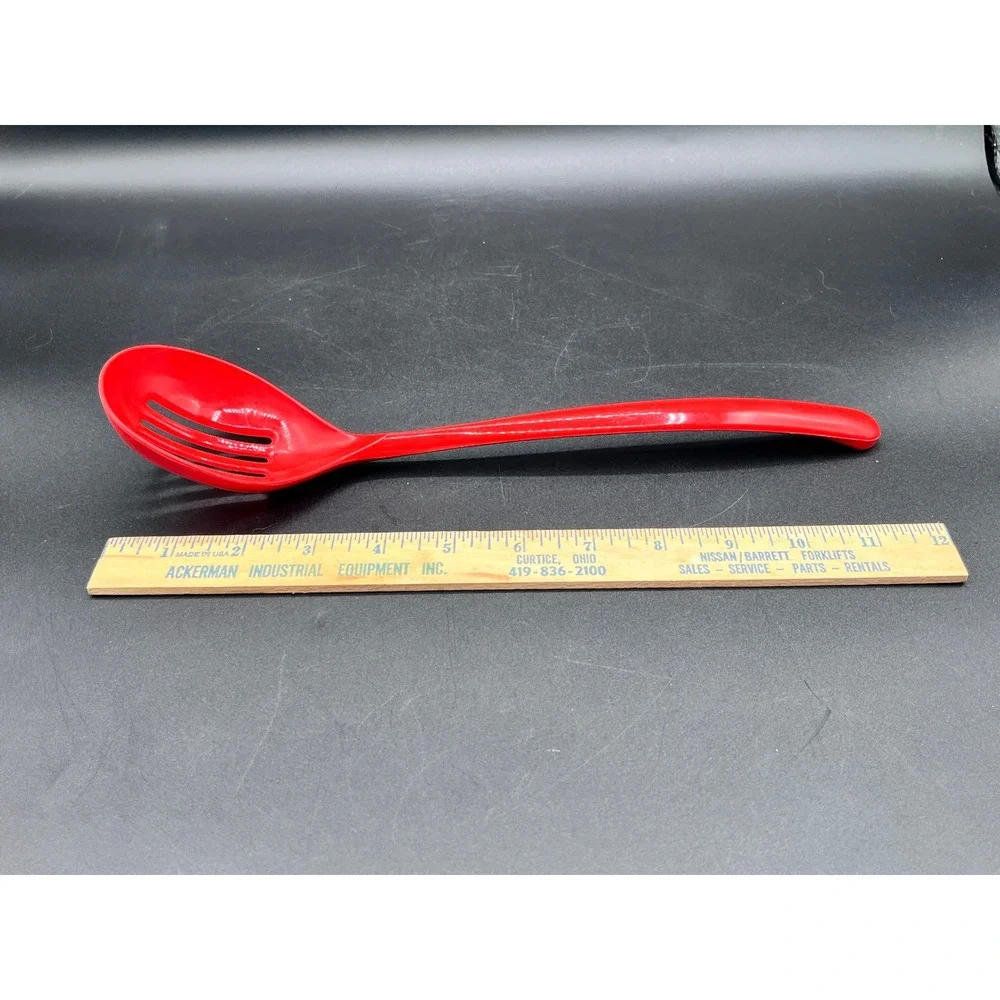 Vtg Red Nylon Slotted Serving Spoon Made in USA Dishwasher Safe‎ 12